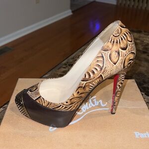 Christian Louboutin Brown Snakeskin shoes 37.5